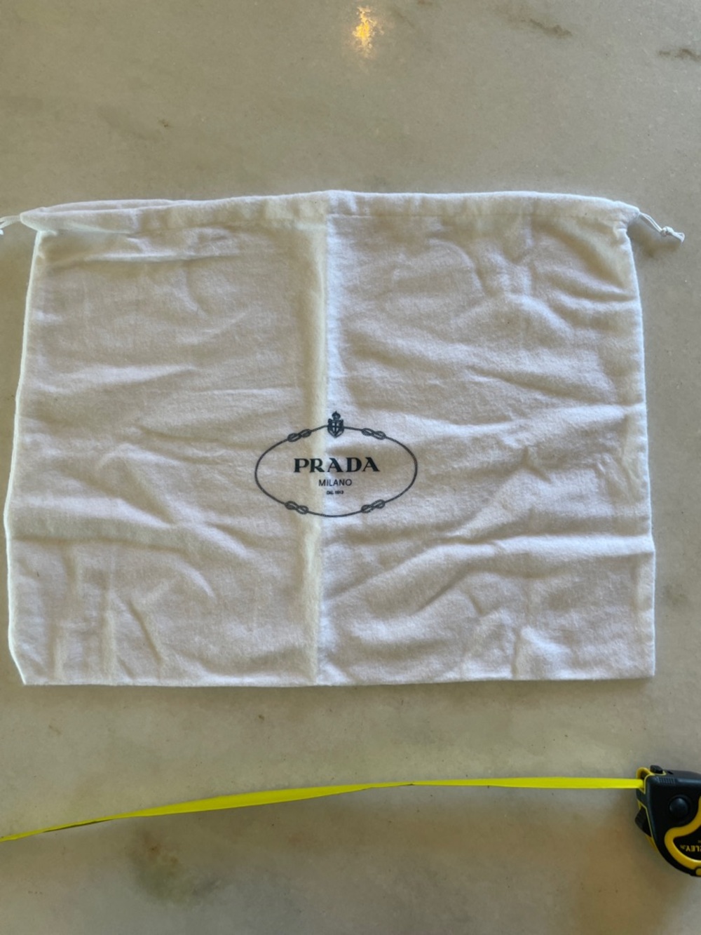 Prada White Drawstring Logo Dust Pouch #60
